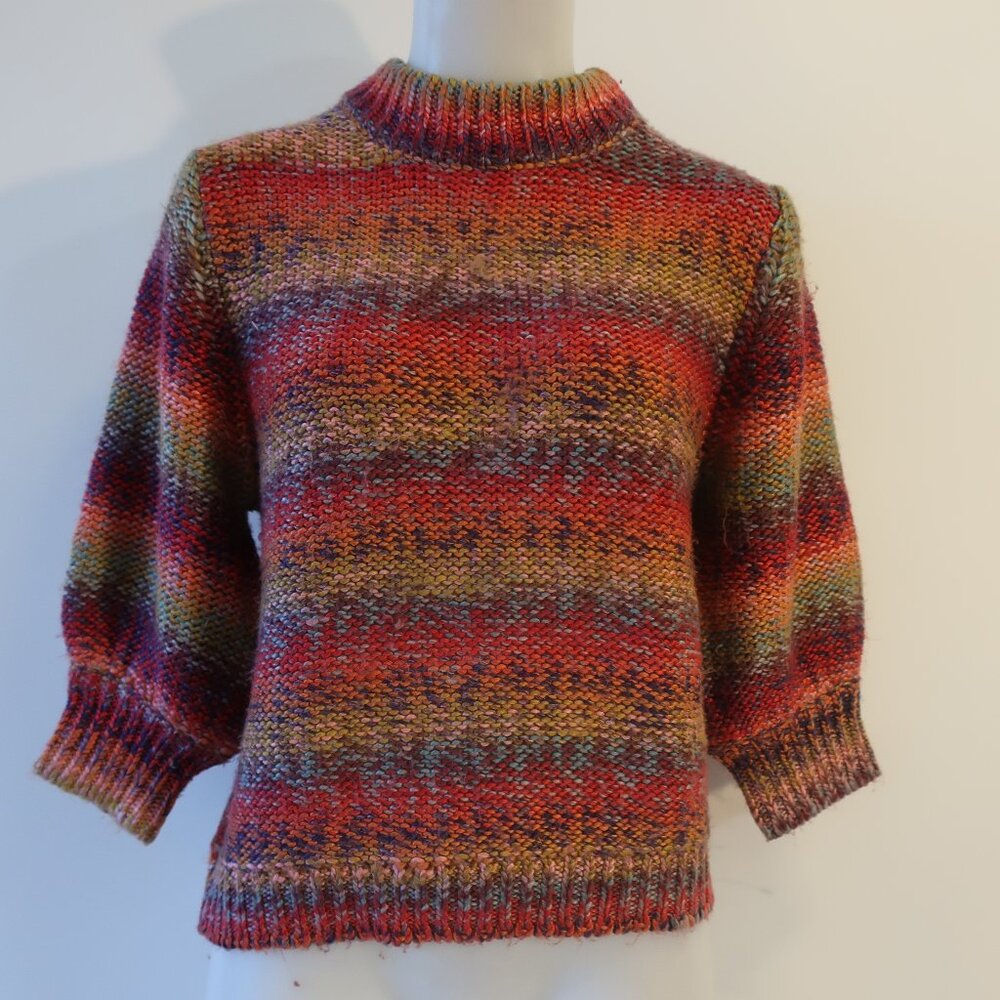 Womens One Grey Day Multicolor Knit Sweater S